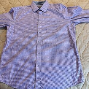 Johnston & Murphy Purple  Long Sleeve Men’s Dress Shirt Size Large